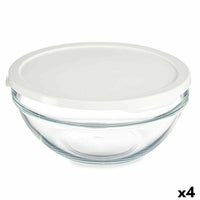 Runde Lunchbox mit Deckel Pasabahce 1113327-53573 Chefs Weiß 1,7 L (4 Stück)