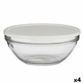 Runde Lunchbox mit Deckel Pasabahce 1113328-53583 Chefs Weiß 2,5 L (4 Stück)