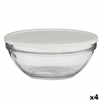 Runde Lunchbox mit Deckel Pasabahce 1113328-53583 Chefs Weiß 2,5 L (4 Stück)