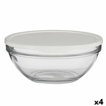 Runde Lunchbox mit Deckel Pasabahce 1113328-53583 Chefs Weiß 2,5 L (4 Stück)