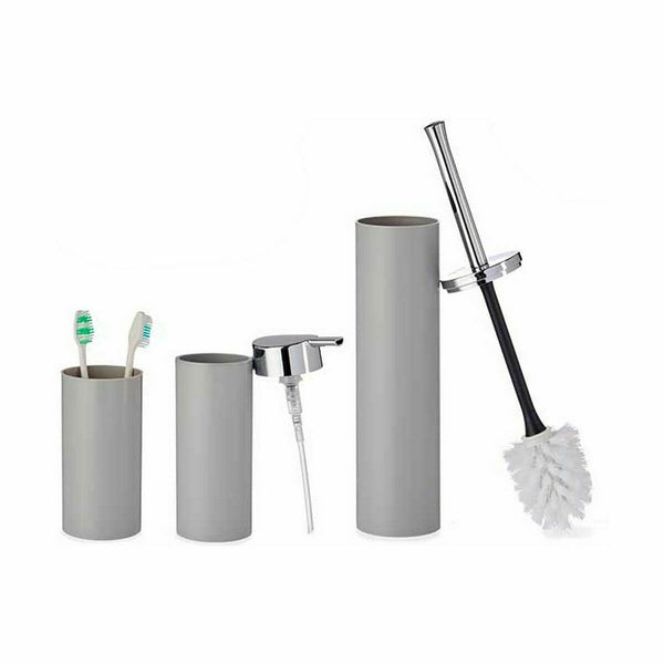 Badezimmer Set Berilo B6274 S3-1 Grau Kunststoff (8 Stück)