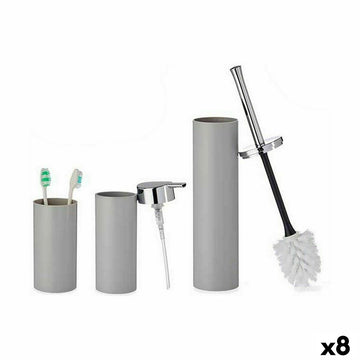 Badezimmer Set Berilo B6274 S3-1 Grau Kunststoff (8 Stück)