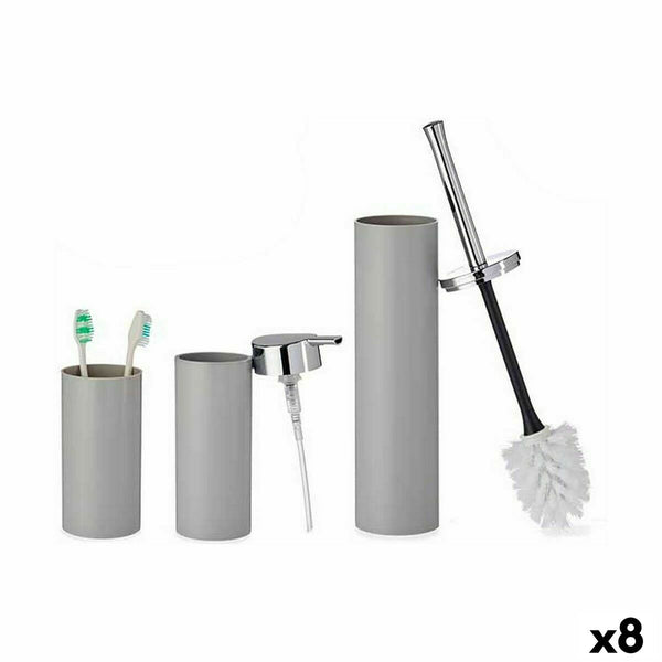 Badezimmer Set Berilo B6274 S3-1 Grau Kunststoff (8 Stück)