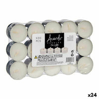 Kerzen-Set Acorde Weiß Silberfarben klein (24 Stück)