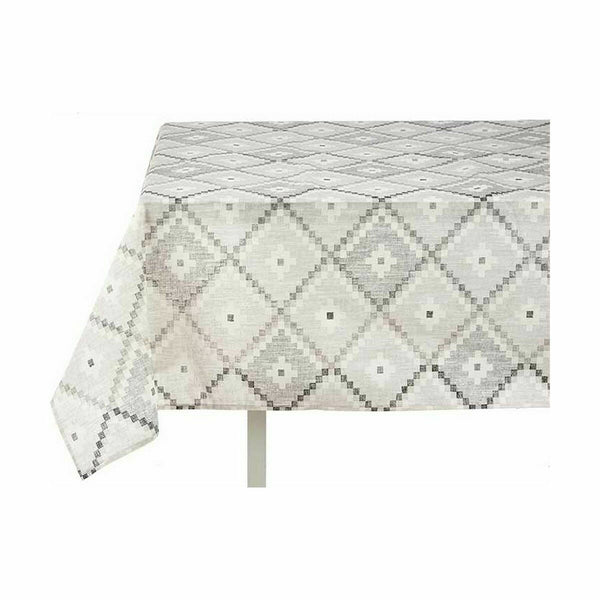 Fleckenabweisende Tischdecke Kinvara Grau Abdeckung Fleckenbeständig Rhombusse 140 x 180 cm (6 Stück)
