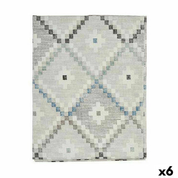 Fleckenabweisende Tischdecke Kinvara Blau Abdeckung Fleckenbeständig Rhombusse 140 x 180 cm (6 Stück)