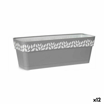 Blumenkasten Stefanplast Cloe Grau Kunststoff 49,5 x 17 x 19 cm (12 Stück)