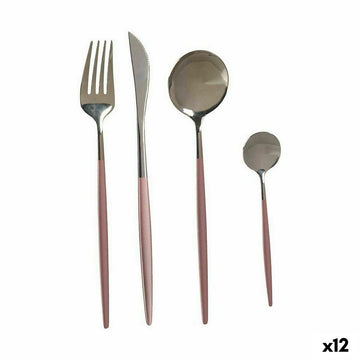 Besteck-Set Kinvara Rosa Silberfarben Edelstahl (12 Stück)