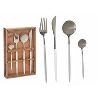 Besteck-Set Kinvara Weiß Silberfarben Edelstahl (12 Stück)