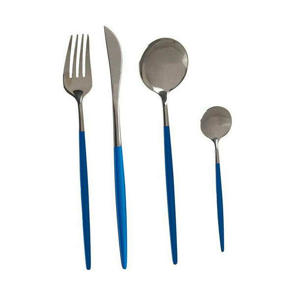 Besteck-Set Kinvara Blau Silberfarben Edelstahl (12 Stück)