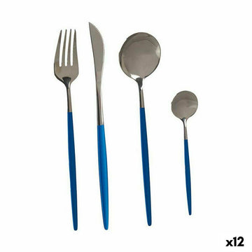 Besteck-Set Kinvara Blau Silberfarben Edelstahl (12 Stück)