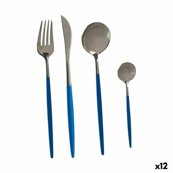 Besteck-Set Kinvara Blau Silberfarben Edelstahl (12 Stück)