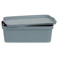 Aufbewahrungsbox mit Deckel Kipit TP595-2 Grau Kunststoff 14 L 29,5 x 14,3 x 45 cm (12 Stück)
