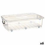 Aufbewahrungsbox mit Rädern Durchsichtig Kunststoff 40 L 46,5 x 20 x 72,2 cm (6 Stück)