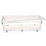 Aufbewahrungsbox mit Rädern Durchsichtig Kunststoff 40 L 46,5 x 20 x 72,2 cm (6 Stück)