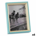 Fotorahmen Kristall Blau Weiß 3 x 20 x 15 cm Holz MDF (6 Stück)