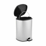 Papierkorb mit Pedal Berilo D004-1 Silberfarben Kunststoff 6 L (6 Stück)
