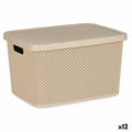 Aufbewahrungsbox mit Deckel Kipit 041262-5 Beige Kunststoff 19 L 28 x 22 x 39 cm (12 Stück)