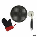 Pizzablech Kinvara CK33850 Schwarz Edelstahl Kunststoff 33 x 2 x 33 cm Pizza (12 Stück)