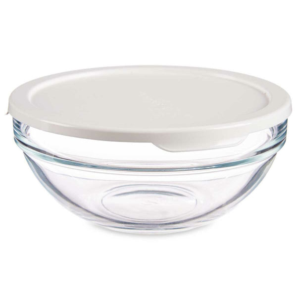 Runde Lunchbox mit Deckel Pasabahce 1113325-53553 Chefs Weiß 595 ml (6 Stück)