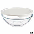 Runde Lunchbox mit Deckel Pasabahce 1113325-53553 Chefs Weiß 595 ml (6 Stück)