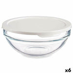 Runde Lunchbox mit Deckel Pasabahce 1113325-53553 Chefs Weiß 595 ml (6 Stück)