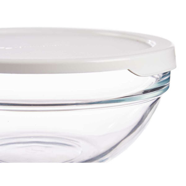 Runde Lunchbox mit Deckel Pasabahce 1113325-53553 Chefs Weiß 595 ml (6 Stück)