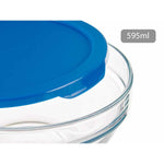 Runde Lunchbox mit Deckel Pasabahce 1113321-53553 Chefs Blau 595 ml (6 Stück)