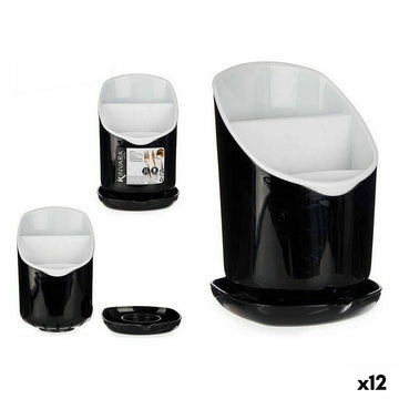Abtropfbehälter für Besteck Kinvara Weiß Schwarz Kunststoff 12 x 19 x 12,5 cm Smoking (12 Stück)
