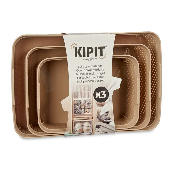 Set mit Organizer-Tabletts Kipit 041271-5 Beige Kunststoff rechteckig 6 Stück