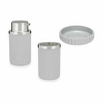 Badezimmer Set Berilo 3318-2 Grau Kunststoff (12 Stück)