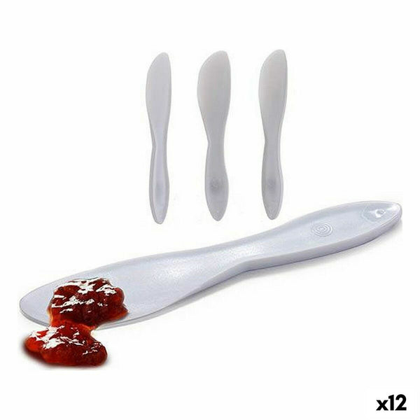 Messerset Kinvara Weiß Kunststoff 18 x 10 x 1 cm 18 x 3,5 x 1 cm 3 Stücke (12 Stück)