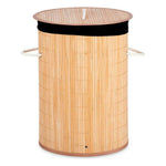 Korb für schmutzige Wäsche Kipit BA1315-436 Schwarz natürlich Metall Bambus Holz MDF 48 L (4 Stück)