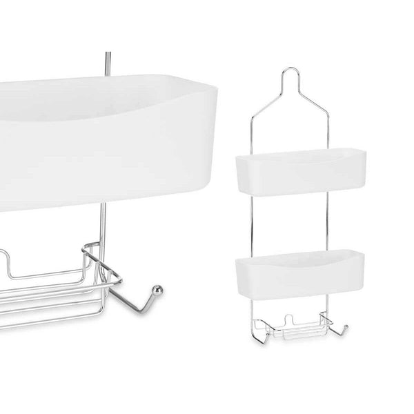 Badezimmerregal Berilo W7072 - 382 Weiß Metall Kunststoff 28 x 60 x 14 cm (6 Stück)