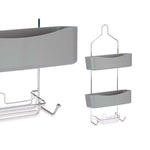 Badezimmerregal Berilo W7072 - 383 Grau Metall Kunststoff 28 x 60 x 14 cm (6 Stück)
