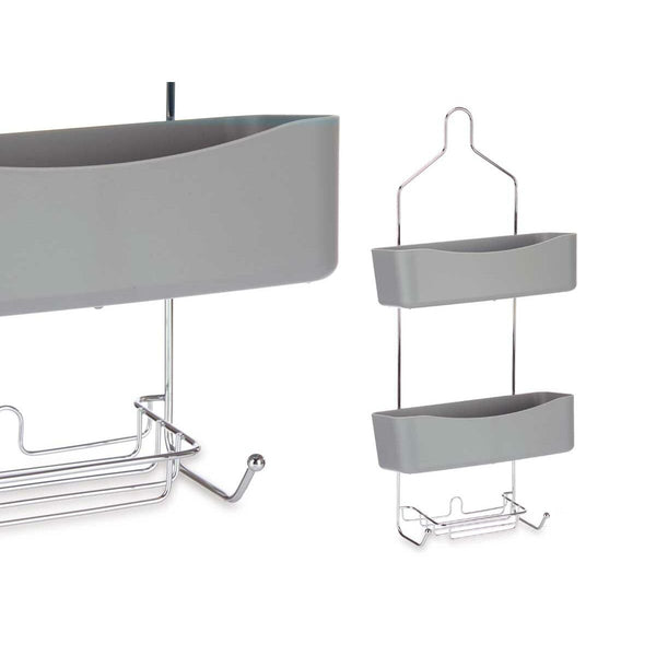 Badezimmerregal Berilo W7072 - 383 Grau Metall Kunststoff 28 x 60 x 14 cm (6 Stück)