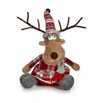 Deko-Figur Krist+ Weiß Braun Rot Grau Hirsch 16 x 30 x 30 cm (4 Stück)