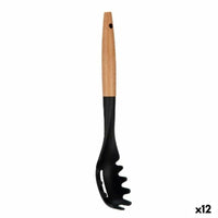 Spaghettilöffel Kinvara Schwarz natürlich Holz Kunststoff 6 x 33,5 x 6 cm 6 x 33,5 cm (12 Stück)