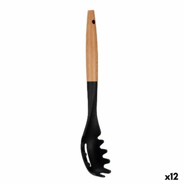 Spaghettilöffel Kinvara Schwarz natürlich Holz Kunststoff 6 x 33,5 x 6 cm 6 x 33,5 cm (12 Stück)