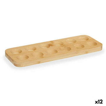 Eierbehälter Kinvara Braun Bambus 40 x 3,4 x 40 cm 30 x 1,6 x 11,5 cm (12 Stück)