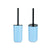 Toilettenbürste Berilo B8005-5 - 381 Blau polystyrol 9,6 x 35 x 9,6 cm (6 Stück)