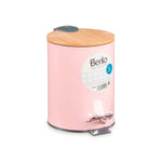 Papierkorb Rosa Metall Bambus 3 L (4 Stück)
