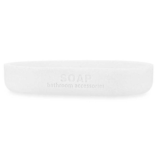 Seifenschale Berilo B5456BC-4 - 455 Weiß Harz Bambus 12,5 x 2,5 x 8,5 cm (6 Stück)