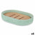 Seifenschale Berilo B5456BC-4 - 456 Minze Harz Bambus 12,5 x 2,5 x 8,5 cm (6 Stück)