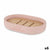 Seifenschale Berilo B5456BC-4 - 458 Rosa Harz Bambus 12,5 x 2,5 x 8,5 cm (6 Stück)