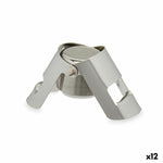 Champagnerverschluss Kinvara KT970 Silberfarben Silber Silikon Edelstahl Kunststoff 6 x 5,5 x 3,5 cm Luftdicht (12 Stück)