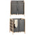 Korb für schmutzige Wäsche Kipit XJL146354H Braun Grau Holz 30 L x 2 33 x 60 x 59,5 cm (12 Stück)