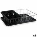 Abtropfsieb für die Spüle Kinvara Schwarz 43,5 x 11 x 33,5 cm (4 Stück)
