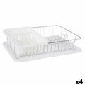 Abtropfsieb für die Spüle Kinvara Weiß 43,5 x 11 x 33,5 cm (4 Stück)