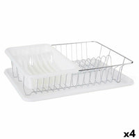 Abtropfsieb für die Spüle Kinvara Weiß 43,5 x 11 x 33,5 cm (4 Stück)